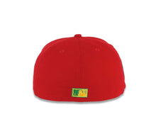 Load image into Gallery viewer, San Diego Padres New Era MLB 59FIFTY 5950 Fitted Cap Hat Red Crown Green Visor Green/Metallic Gold P Logo 25th Anniversary Side Patch Metallic Gold UV