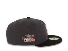 Load image into Gallery viewer, San Diego Padres New Era MLB 59FIFTY 5950 Fitted Cap Hat Dark Gray Crown Black Visor White/Metallic Red Cooperstown Logo 1984 World Series Side Patch