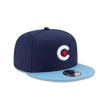Load image into Gallery viewer, Chicago Cubs New Era MLB 9FIFTY 950 Snapback Cap Hat Navy Blue Crown Sky Blue Visor White/Red Logo (City Connect)