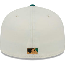 Load image into Gallery viewer, Chicago Cubs New Era MLB 59FIFTY 5950 Fitted Cap Hat Chrome Crown Green Visor Black/Brown Cub Logo Wrigley Field 100 Years Anniversary Gray UV Camp