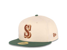 Load image into Gallery viewer, Seattle Mariners New Era MLB 59FIFTY 5950 Fitted Cap Hat Chrome Crown Green Visor Brown/Peach Logo 30th Anniversary Side Patch Gray UV Camp