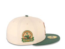 Load image into Gallery viewer, Seattle Mariners New Era MLB 59FIFTY 5950 Fitted Cap Hat Chrome Crown Green Visor Brown/Peach Logo 30th Anniversary Side Patch Gray UV Camp