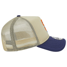 Load image into Gallery viewer, San Diego Padres New Era MLB 9FORTY 940 Adjustable A-Frame Foam Cap Hat Vegas Gold Crown Light Navy Visor Orange/Light Navy Logo Mesh Trucker Back