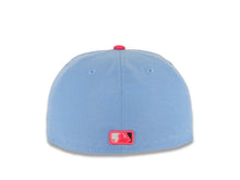 Load image into Gallery viewer, Los Angeles Dodgers New Era MLB 59FIFTY 5950 Fitted Cap Hat Sky Blue Crown Magenta Visor White/Magenta Logo Mexico Flag Side Patch Gray UV