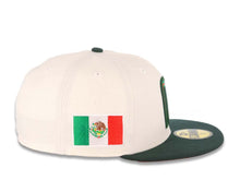 Load image into Gallery viewer, Mexico New Era WBC World Baseball Classic 59FIFTY 5950 Fitted Cap Hat Cream Crown Dark Green Visor Green/Red Logo Mexico Flag Side Patch Red UV