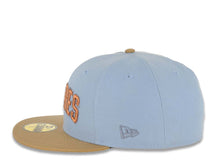 Load image into Gallery viewer, San Diego Padres New Era MLB 59FIFTY 5950 Fitted Cap Hat Sky Blue Crown Khaki Visor Metallic Brown Logo Jackie Robinson 50th Anniversary Side Patch