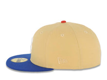 Load image into Gallery viewer, Brooklyn Dodgers New Era MLB 59FIFTY 5950 Fitted Cap Hat Vegas Gold Crown Blue Visor Team Color "B" Logo Jackie Robinson 50th Anniversary Side Patch