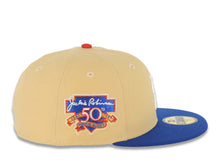 Load image into Gallery viewer, Brooklyn Dodgers New Era MLB 59FIFTY 5950 Fitted Cap Hat Vegas Gold Crown Blue Visor Team Color "B" Logo Jackie Robinson 50th Anniversary Side Patch