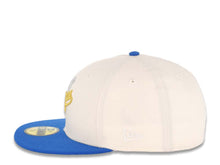 Load image into Gallery viewer, Los Angeles Dodgers New Era MLB 59FIFTY 5950 Fitted Cap Hat Cream Crown Royal Blue Visor Metallic Gold Logo 50th Anniversary Side Patch Green UV