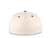 Load image into Gallery viewer, San Diego Padres New Era MLB 59FIFTY 5950 Fitted Cap Hat Cream Crown Brown Visor Brown/Yellow P Logo MLB Batterman Batty Side Patch Green UV