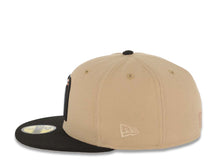 Load image into Gallery viewer, Mexico New Era WBC World Baseball Classic 59FIFTY 5950 Fitted Cap Hat Khaki Crown Black Visor Metallic Brown Logo Mexico Flag Side Patch