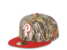 Load image into Gallery viewer, San Diego Padres New Era MLB 59FIFTY 5950 Fitted Cap Hat Real Tree Edge Camo Crown Red Visor White/Red Logo 25th Anniversary Side Patch Green UV