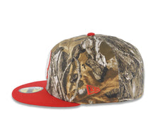 Load image into Gallery viewer, San Diego Padres New Era MLB 59FIFTY 5950 Fitted Cap Hat Real Tree Edge Camo Crown Red Visor White/Red Logo 25th Anniversary Side Patch Green UV