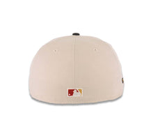 Load image into Gallery viewer, San Diego Padres New Era MLB 59FIFTY 5950 Fitted Cap Hat Stone Crown Black Visor Metallic Black/Gold Staggered Logo Petco Park Side Patch Gray UV