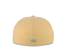 Load image into Gallery viewer, San Diego Padres New Era MLB 59FIFTY 5950 Fitted Cap Hat Vegas Gold Crown Stone Visor Metallic Blue/Gold Script Logo 50th Anniversary Side Patch