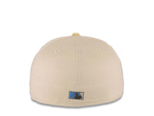 Load image into Gallery viewer, San Diego Padres New Era MLB 59FIFTY 5950 Fitted Cap Hat Stone Crown Vegas Gold Visor Metallic Blue/Aluminum Batting Friar Logo Go Padres Side Patch