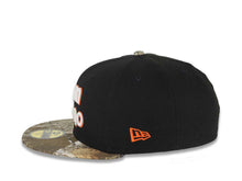 Load image into Gallery viewer, San Diego Padres New Era MLB 59FIFTY 5950 Fitted Cap Hat Black Crown Real Tree Edge Camo Visor Glow White/Orange Slam Logo 40th Anniversary Side Patch