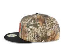 Load image into Gallery viewer, San Diego Padres New Era MLB 59FIFTY 5950 Fitted Cap Hat Real Tree Edge Camo Crown Black Visor White/Orange Logo 1998 World Series Side Patch Gray
