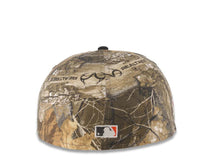 Load image into Gallery viewer, San Diego Padres New Era MLB 59FIFTY 5950 Fitted Cap Hat Real Tree Edge Camo Crown Black Visor White/Orange Logo 1998 World Series Side Patch Gray
