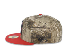 Load image into Gallery viewer, Mexico New Era WBC World Baseball Classic 59FIFTY 5950 Fitted Cap Hat Real Tree Edge Camo Crown Red Visor Glow White/Red Logo Mexico Flag Side Patch