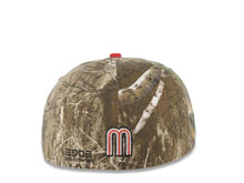 Load image into Gallery viewer, Mexico New Era WBC World Baseball Classic 59FIFTY 5950 Fitted Cap Hat Real Tree Edge Camo Crown Red Visor Glow White/Red Logo Mexico Flag Side Patch