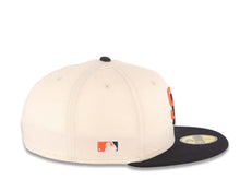 Load image into Gallery viewer, San Diego Padres New Era MLB 59FIFTY 5950 Fitted Cap Hat Cream Crown Dark Navy Visor Orange/Dark Navy Logo MLB Batterman Batty Side Patch Gray UV