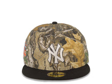 Load image into Gallery viewer, New York Yankees New Era MLB 59FIFTY 5950 Fitted Cap Hat Real Tree Edge Crown Black Visor White Logo Jackie Robinson 50th Anniversary Side Patch