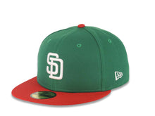 Load image into Gallery viewer, San Diego Padres New Era MLB 59FIFTY 5950 Fitted Cap Hat COLOR1 Crown COLOR2 Visor COLOR3 Logo Mexico Flag Side Patch