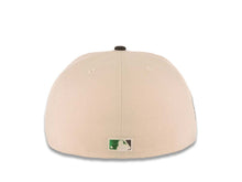 Load image into Gallery viewer, San Diego Padres New Era MLB 59FIFTY 5950 Fitted Cap Hat Stone Crown Black Visor Metallic Black/Metallic Green Script Logo Stadium Side Patch Green UV