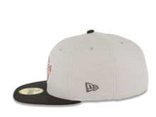 Load image into Gallery viewer, San Diego Padres New Era MLB 59FIFTY 5950 Fitted Cap Hat Gray Crown Black Visor Metallic Black/Lava Red Logo 1992 All-Star Game Side Patch Lava Red UV
