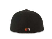 Load image into Gallery viewer, San Diego Padres New Era MLB 59FIFTY 5950 Fitted Cap Hat Black Crown Brown Visor Cream/Red/Metallic Gray Script Logo Catching Friar Side Patch Pink UV