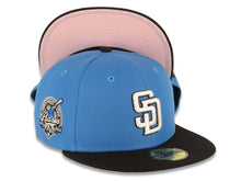 Load image into Gallery viewer, San Diego Padres New Era MLB 59FIFTY 5950 Fitted Cap Hat Royal Blue Crown Black Visor White/Black Logo 40th Anniversary Side Patch Pink UV
