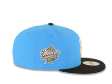 Load image into Gallery viewer, San Diego Padres New Era MLB 59FIFTY 5950 Fitted Cap Hat Blue Crown Black Visor White/Yellow Logo 1998 World Series Side Patch Gray UV