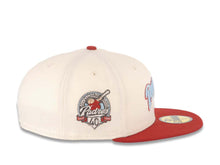 Load image into Gallery viewer, San Diego Padres New Era MLB 59FIFTY 5950 Fitted Cap Hat Cream Crown Maroon Visor Sky Blue/Maroon Logo 40th Anniversary Side Patch Sky Blue UV