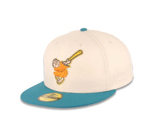 Load image into Gallery viewer, San Diego Padres New Era MLB 59FIFTY 5950 Fitted Cap Hat Cream Crown Teal Visor Orange/ Metallic Gold Petco Park Side Patch Gray UV