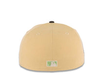 Load image into Gallery viewer, San Diego Padres New Era MLB 59FIFTY 5950 Fitted Cap Hat Vegas Gold Crown Black Visor Purple/Metallic Black Logo 40th Anniversary Side Patch Sky Blue