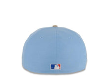 Load image into Gallery viewer, (Youth) San Diego Padres New Era MLB 59FIFTY 5950 Kid Fitted Cap Hat Sky Blue Crown Visor Khaki Logo 40th Anniversary Side Patch Pink UV