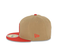 Load image into Gallery viewer, (Youth) Mexico New Era WBC World Baseball Classic 59FIFTY 5950 Kid Fitted Cap Hat Khaki Crown Red Visor Team Color M Logo Mexico Flag Side Patch Gray UV