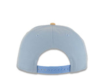 Load image into Gallery viewer, San Diego Padres New Era MLB 9FIFTY 950 Snapback Cap Hat Sky Blue Crown Khaki Visor Blue/White Script Logo 40th Anniversary Side Patch Pink UV