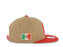 Load image into Gallery viewer, (Youth) Mexico New Era WBC World Baseball Classic 9FIFTY 950 Kid Snapback Cap Hat Khaki Crown Red Visor Team Color Logo Mexico Flag Side Patch