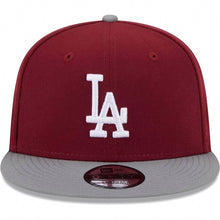 Load image into Gallery viewer, (Youth) Los Angeles Dodgers New Era MLB 9FIFTY 950 Kid Snapback Cap Hat Cardinal Crown Gray Visor White Logo (2-Tone Color Pack)
