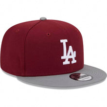 Load image into Gallery viewer, (Youth) Los Angeles Dodgers New Era MLB 9FIFTY 950 Kid Snapback Cap Hat Cardinal Crown Gray Visor White Logo (2-Tone Color Pack)