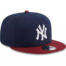 Load image into Gallery viewer, New York Yankees New Era MLB 9FIFTY 950 Snapback Cap Hat Navy Blue Crown Cardinal Visor White Logo (2-Tone Color Pack)