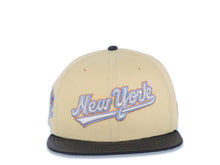 Load image into Gallery viewer, New York Yankees New Era MLB 59FIFTY 5950 Fitted Cap Hat Vegas Gold Crown Navy Visor Metallic Aluminum/Brown Script Logo Jackie Robinson Side Patch