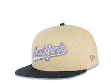 Load image into Gallery viewer, New York Yankees New Era MLB 59FIFTY 5950 Fitted Cap Hat Vegas Gold Crown Navy Visor Metallic Aluminum/Brown Script Logo Jackie Robinson Side Patch