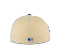 Load image into Gallery viewer, New York Yankees New Era MLB 59FIFTY 5950 Fitted Cap Hat Vegas Gold Crown Navy Visor Metallic Aluminum/Brown Script Logo Jackie Robinson Side Patch