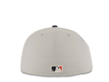 Load image into Gallery viewer, San Diego Padres New Era MLB 59FIFTY 5950 Fitted Cap Hat Gray Crown Navy Blue Visor White/Red Swinging Friar Logo 40th Anniversary Side Patch Blue UV