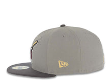 Load image into Gallery viewer, San Diego Padres New Era MLB 59FIFTY 5950 Fitted Cap Hat Gray Crown Dark Gray Visor Maroon/Yellow Swinging Friar Logo 25th Anniversary Side Patch