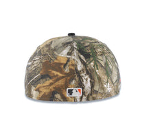 Load image into Gallery viewer, San Diego Padres New Era MLB 59FIFTY 5950 Fitted Cap Hat Real Tree Edge Camo Crown Black Visor Glow White Slam Script Logo Petco Park Side Patch