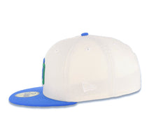 Load image into Gallery viewer, San Diego Padres New Era MLB 59FIFTY 5950 Fitted Cap Hat Cream Crown Royal Blue Visor Sky Blue/Green Logo 40th Anniversary Side Patch Gray UV